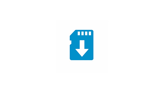 Speicherkarte mit einem Pfeil nach unten.